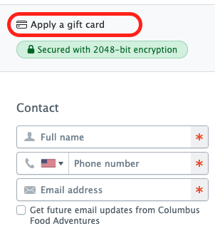 How to apply a gift certificate code.